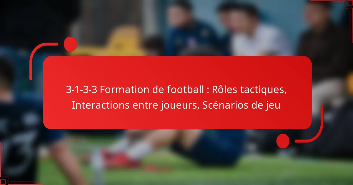3-1-3-3 Formation de football : Rôles tactiques, Interactions entre joueurs, Scénarios de jeu