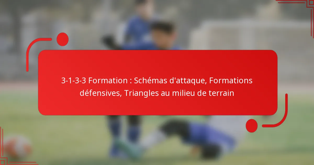 3-1-3-3 Formation : Schémas d’attaque, Formations défensives, Triangles au milieu de terrain