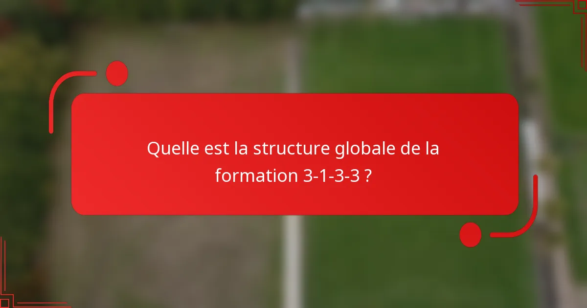 Quelle est la structure globale de la formation 3-1-3-3 ?
