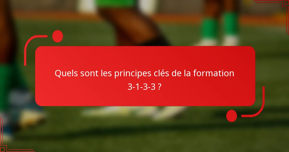 Quels sont les principes clés de la formation 3-1-3-3 ?